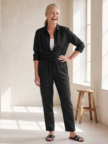 Set met blouse en tapered broek