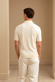 Stijlvolle Heren Polo T-shirt van Wol met Structuur