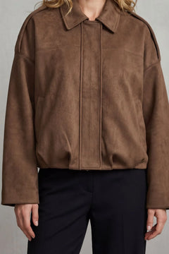 Oversized bomberjack met mandarin kraag