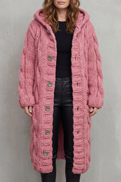 Oversized kabel gebreide cardigan