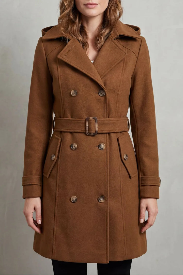 Hooded trenchcoat met ceintuur