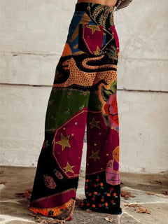 Wijde broek met kleurrijke print