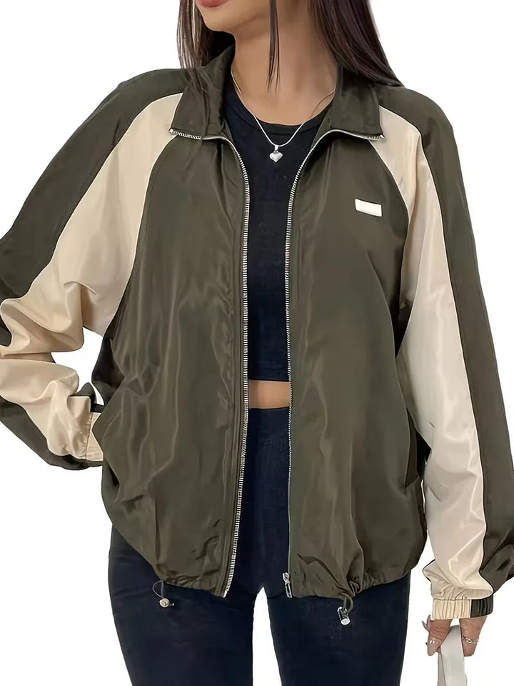 Track jacket met kleurblok ontwerp