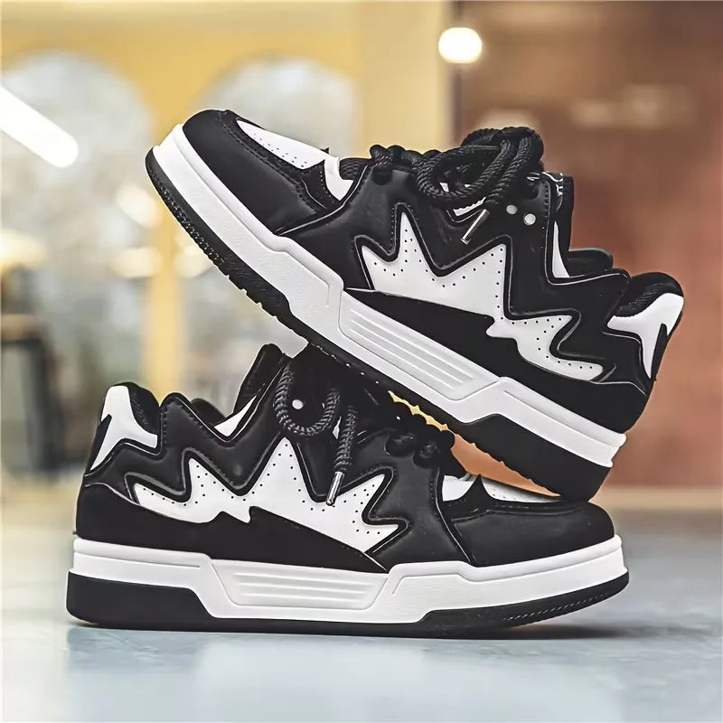 Lage sneakers met zigzag patroon