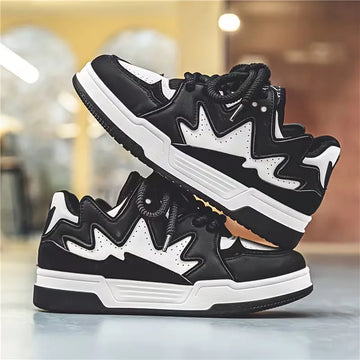 Lage sneakers met zigzag patroon
