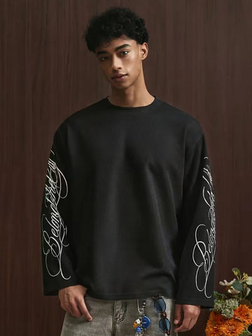 Oversized longsleeve met alfabetische print
