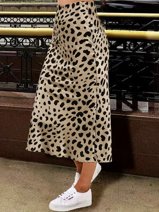 Satijnen rok met luipaardprint