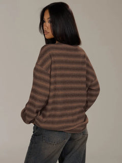 Oversized sweater met gestreept patroon