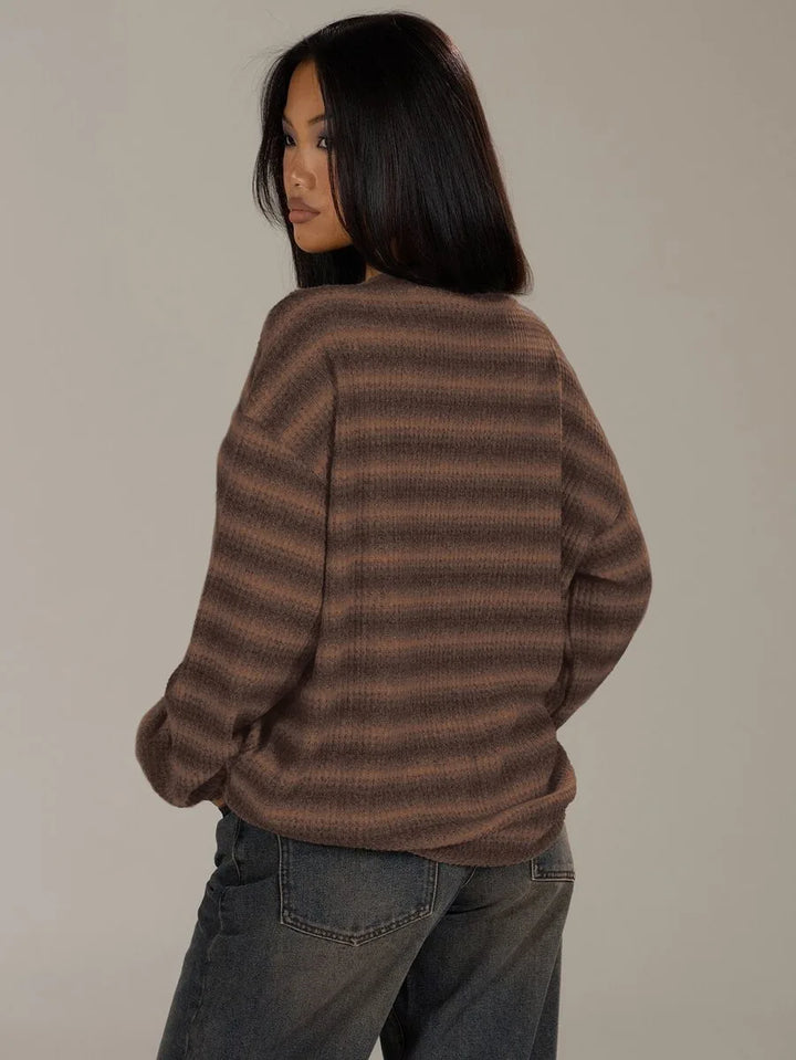 Oversized sweater met gestreept patroon
