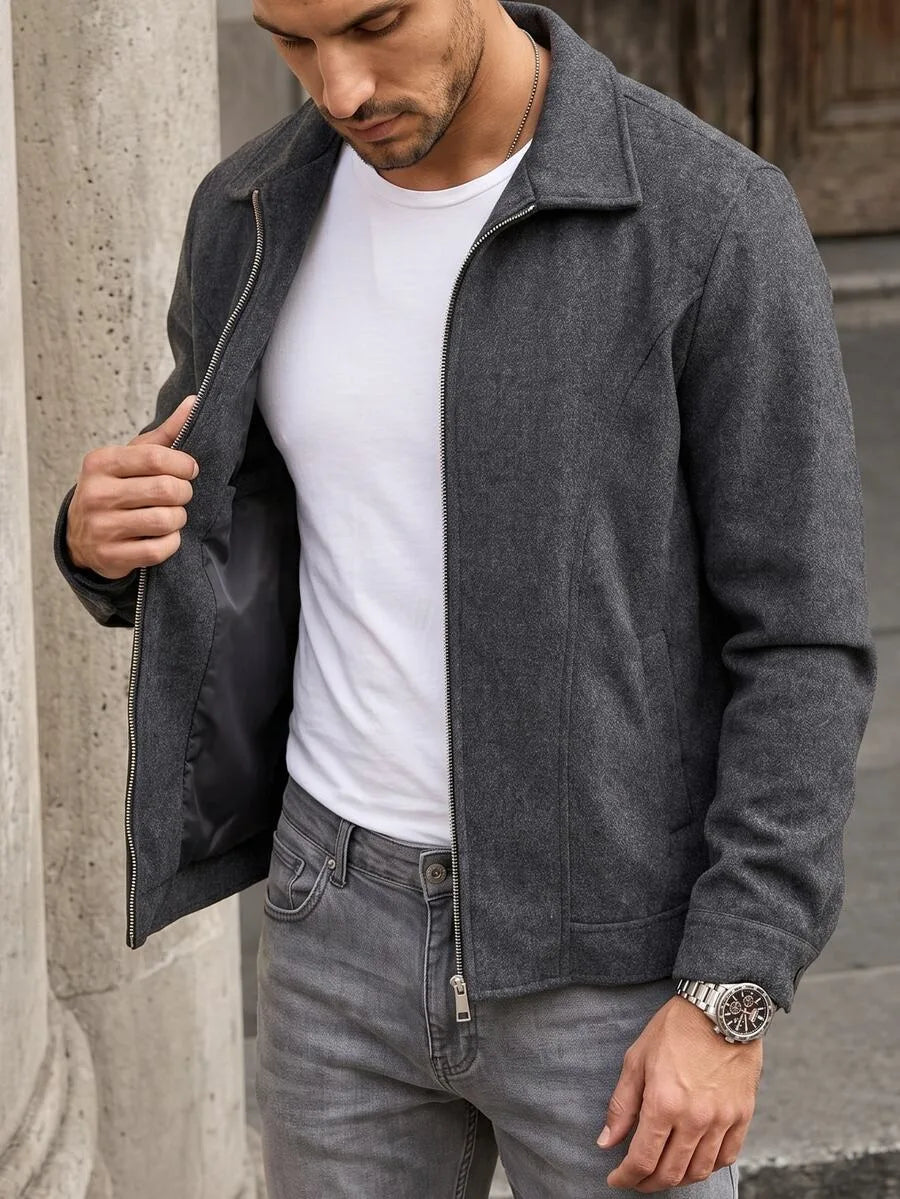 Bomberjack met collared neckline