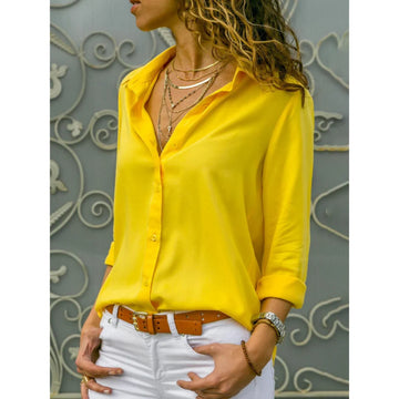 Stijlvolle Dames Blouse - Lange Mouwen en Knoopsluiting