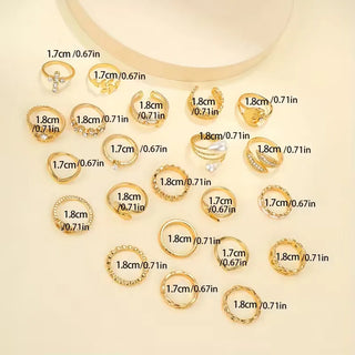 Set van 22 vintage ringen