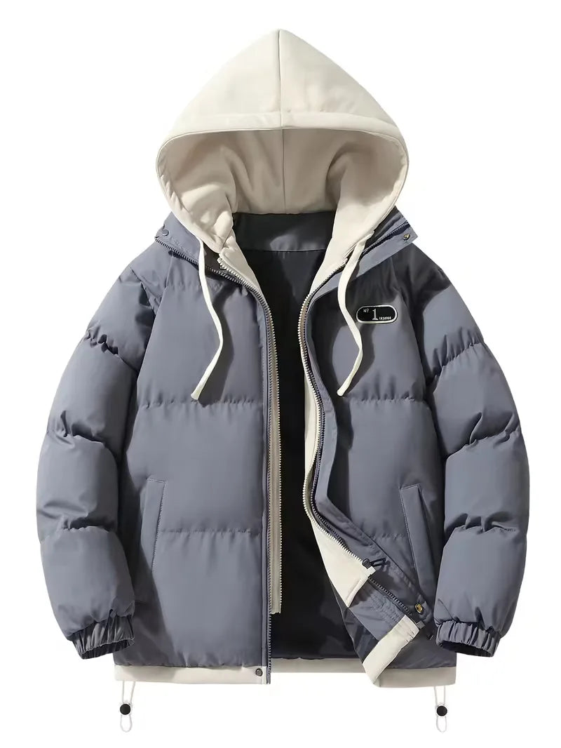 Oversized puffer jacket met capuchon