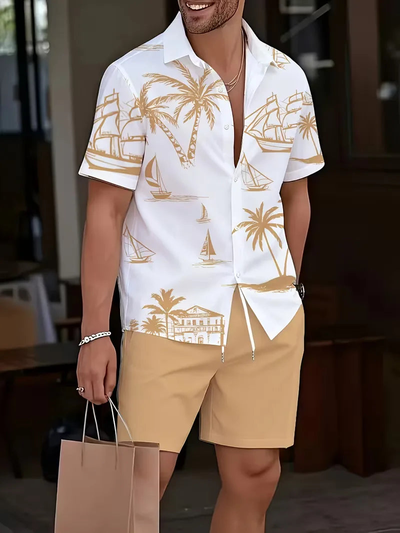 Shorts met tropische print