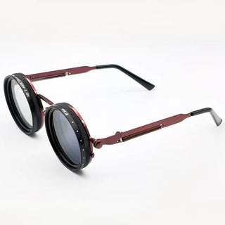Ronde zonnebril met steampunk design