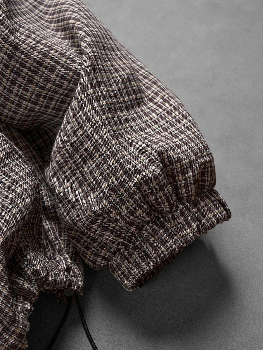 Oversized parka met plaid patroon