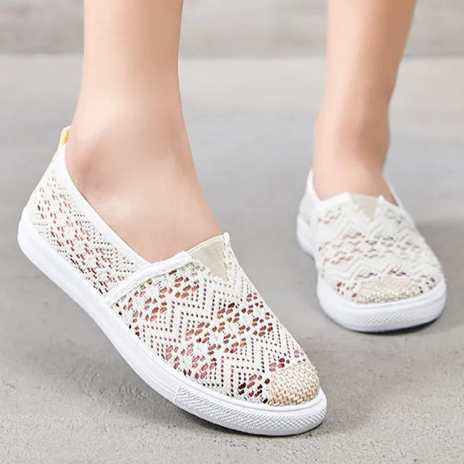 Kate | Plat zool espadrilles van canvasstof