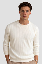 Stijlvolle Ribbels Gebreide Heren Longsleeve Trui - Liam