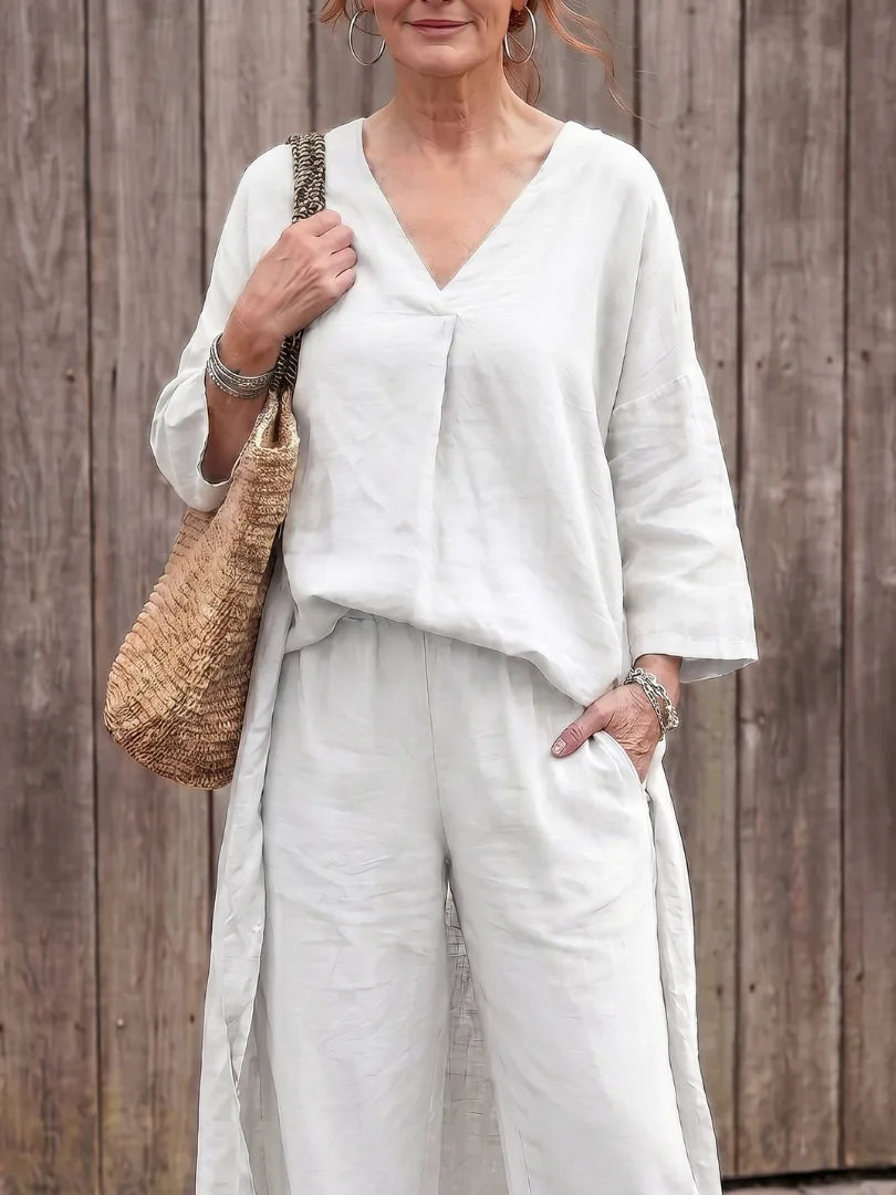 Set met oversized top en wijde broek