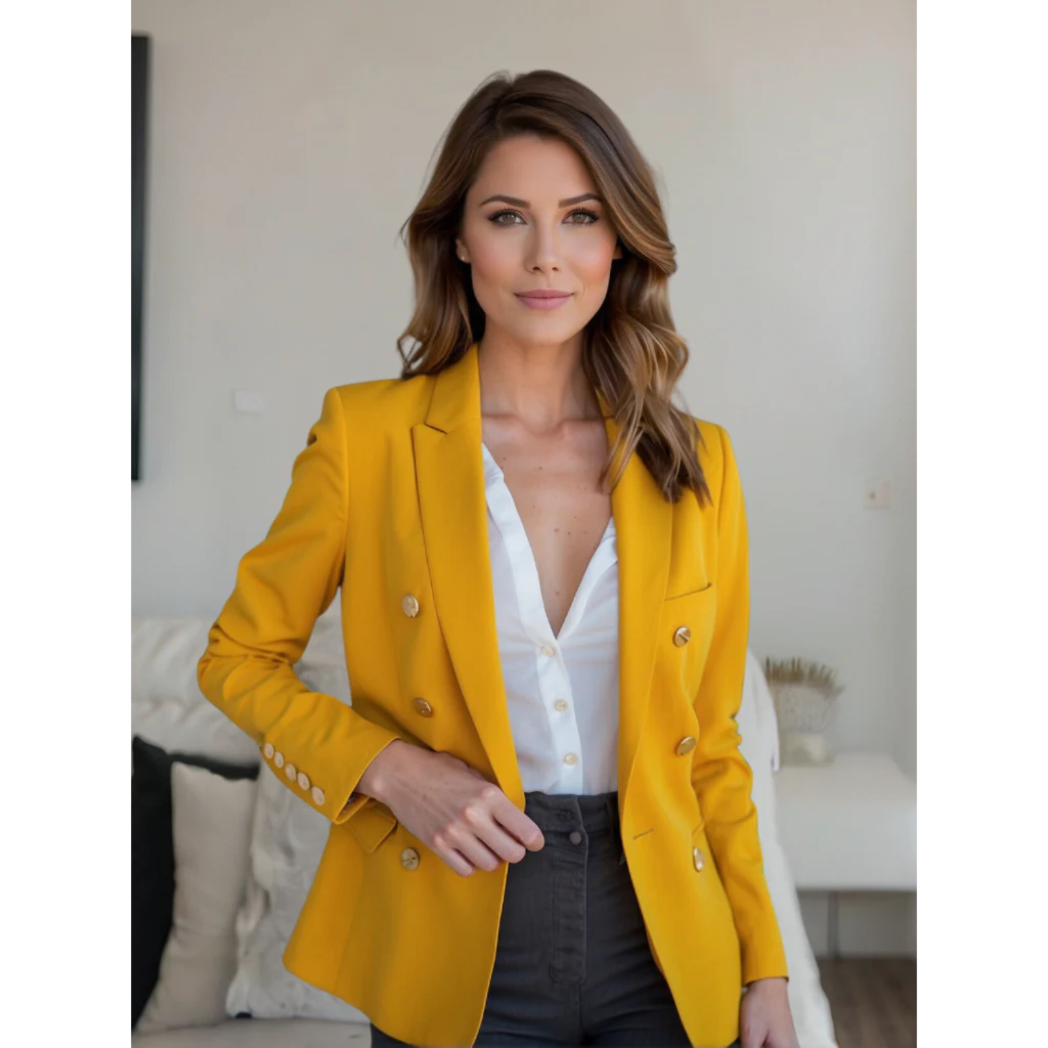 Louise | Comfortabele luxe blazer met knopen