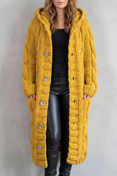 Oversized kabel gebreide cardigan