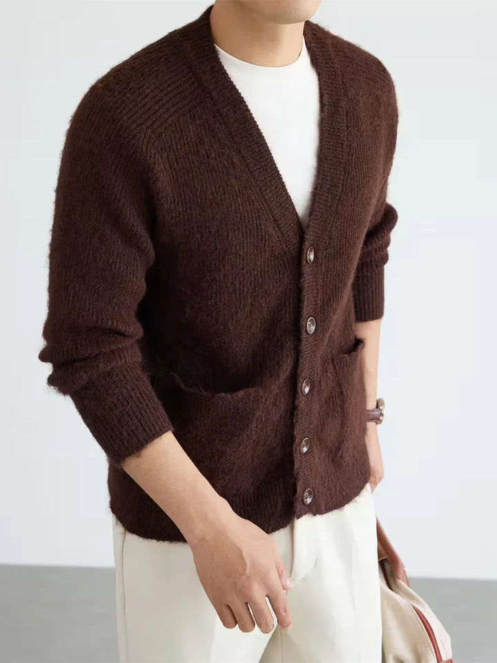 Cardigan met V-neck en voorzakken