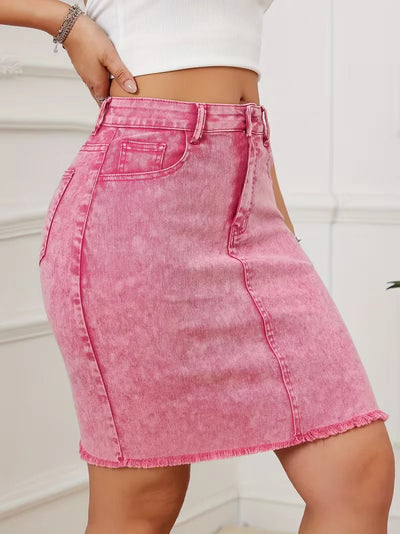 Denim rok met hoge taille