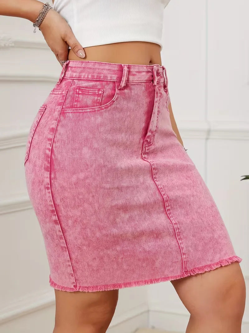 Denim rok met hoge taille