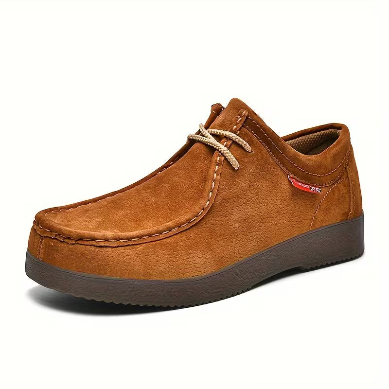 Casualowe buty ze skóry świńskiej z antypoślizgową gumową podeszwą