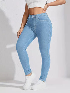Skinny jeans met high waist