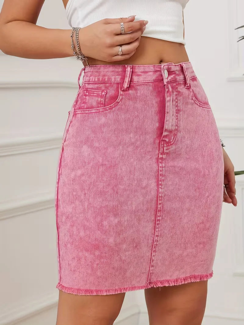 Denim rok met hoge taille