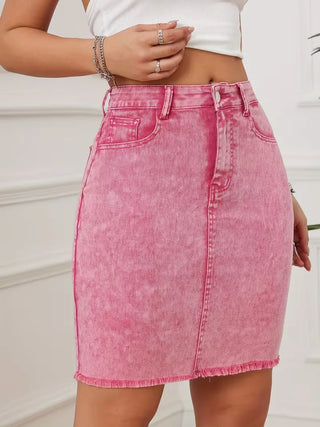 Denim rok met hoge taille
