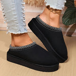 Slip-on slippers met pluche materiaal