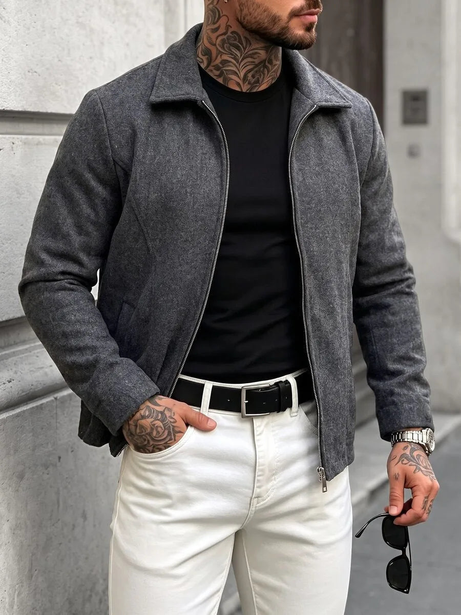 Bomberjack met collared neckline