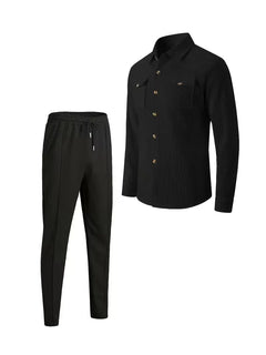 Lounge set met button-up cardigan