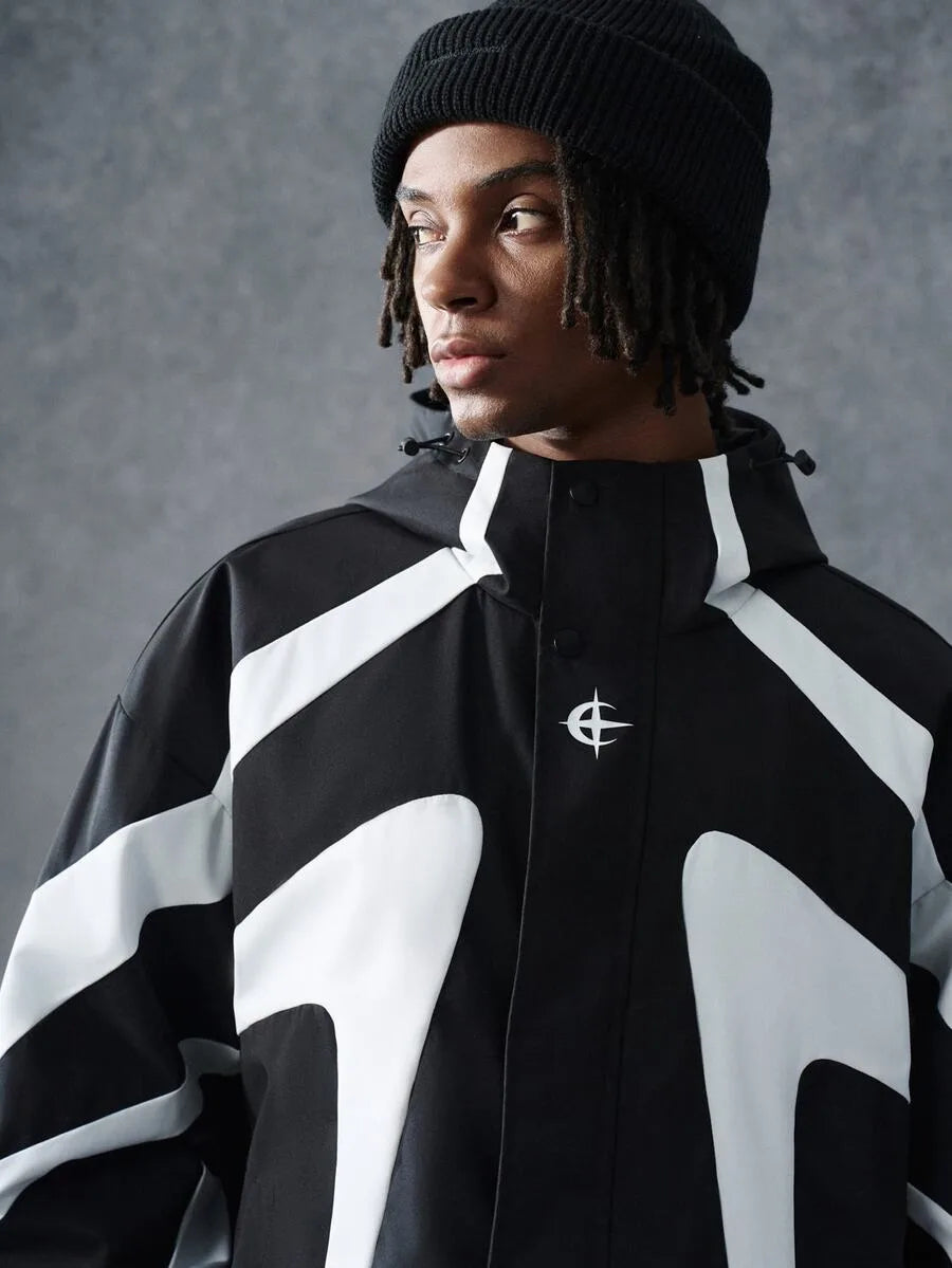 Oversized parka met plaid patroon