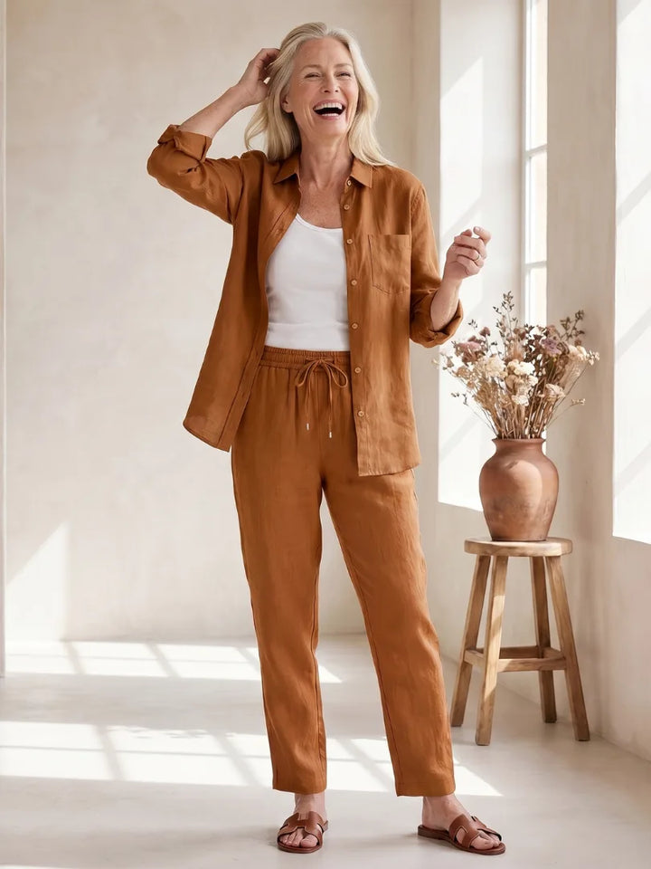 Set met blouse en tapered broek