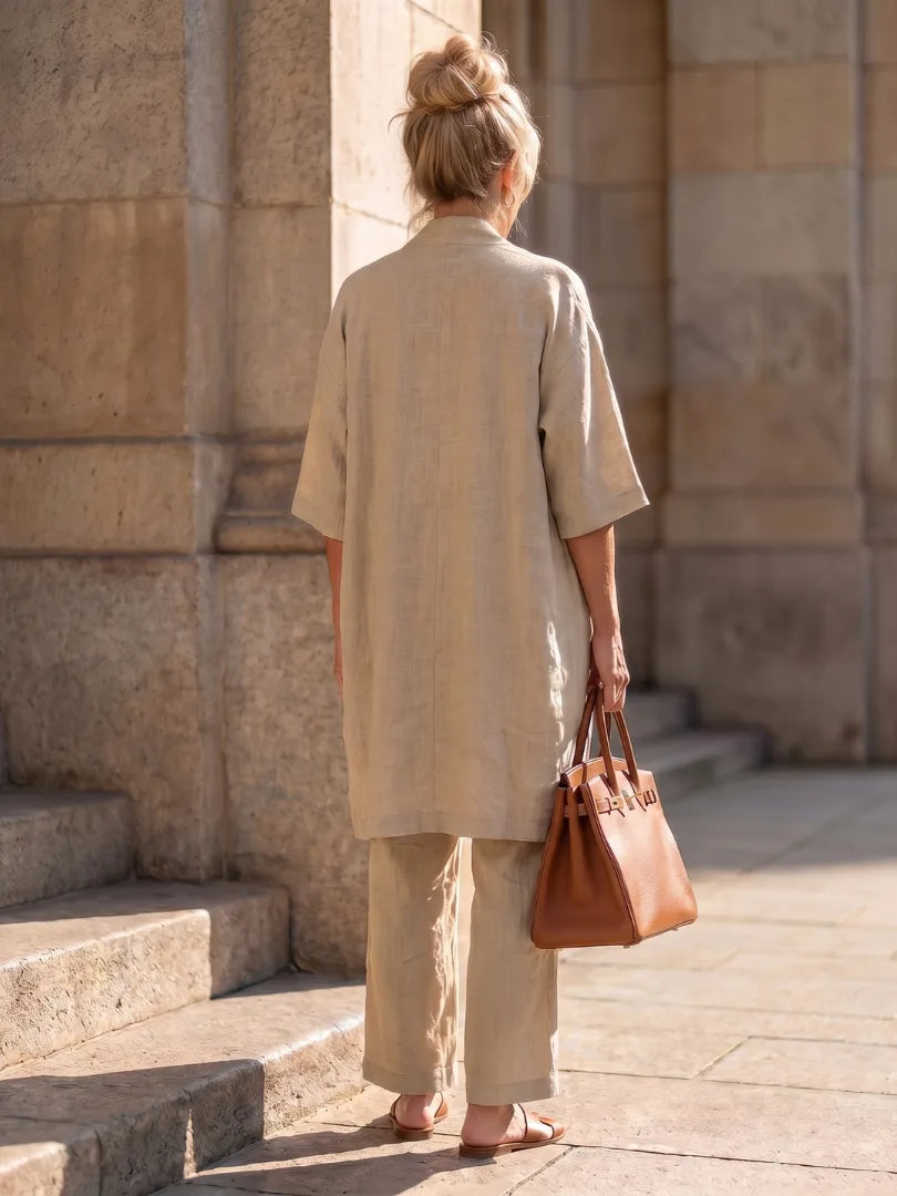 Drie-delige set met brede broek