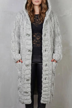 Oversized kabel gebreide cardigan