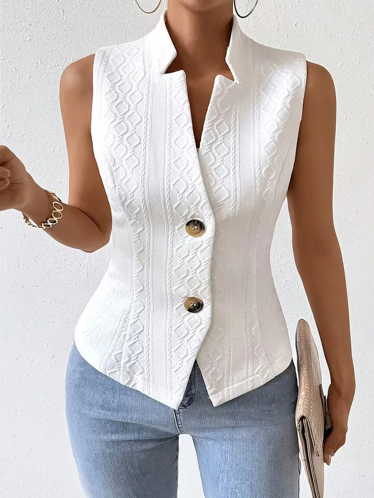 Gilet met V-hals en knopen