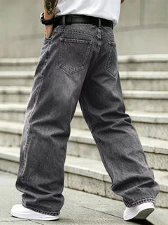 Loose fit jeans met meerdere zakken