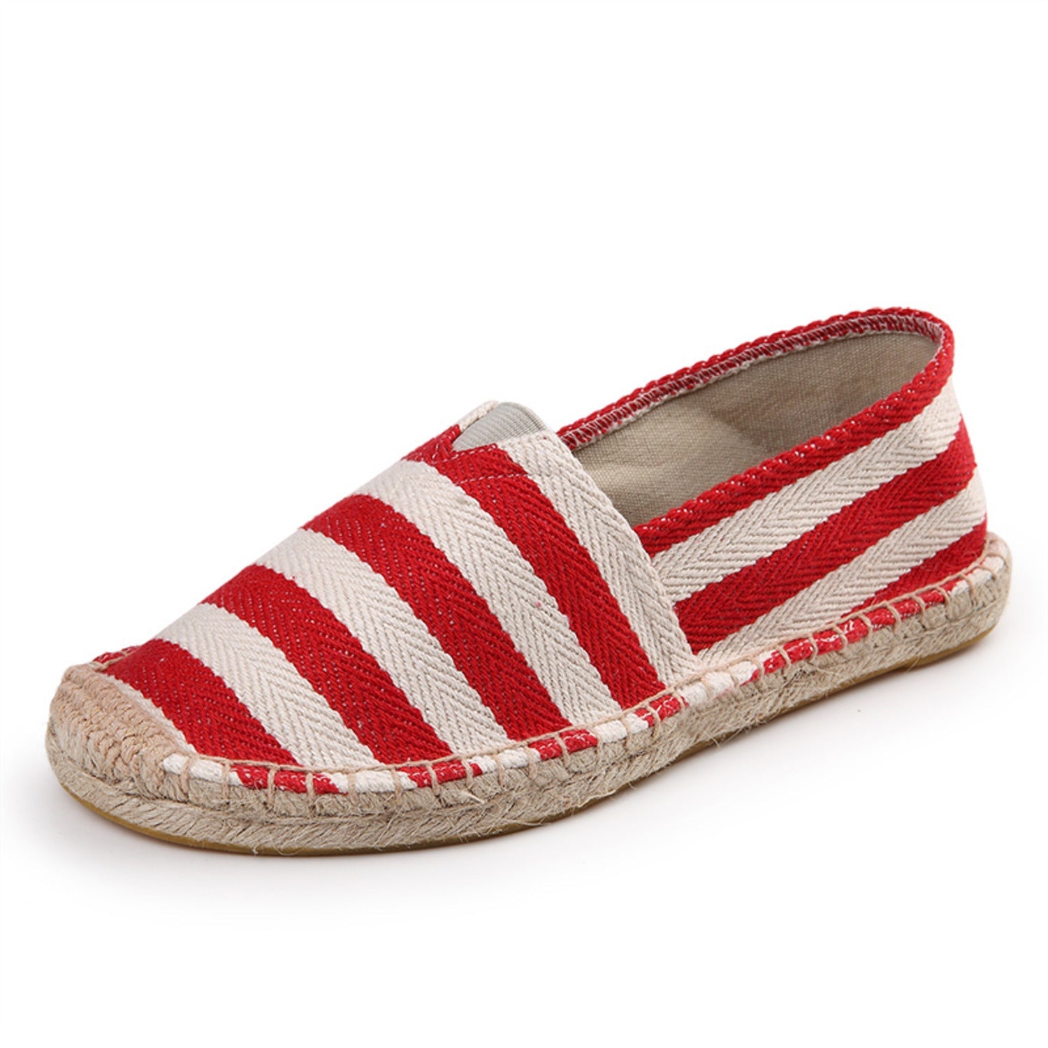 Eline | Gestreepte espadrilles van geruwd canvas