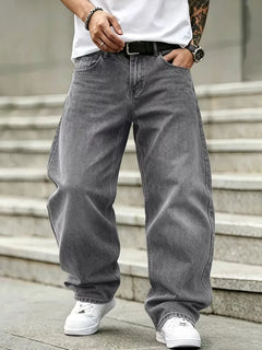 Loose fit jeans met meerdere zakken