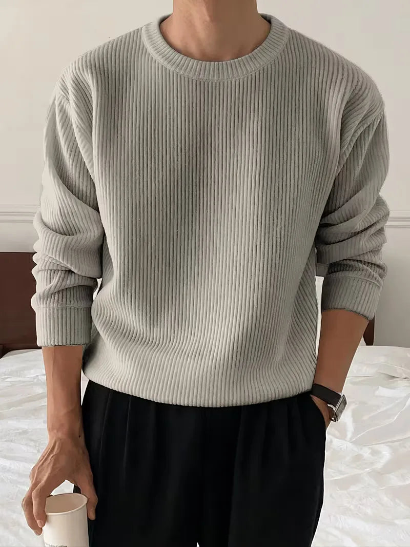 Trui met ribbelstructuur en crew neckline