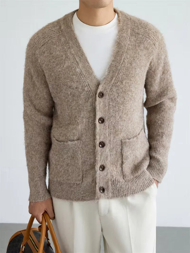 Cardigan met V-neck en voorzakken