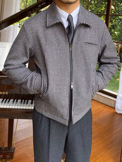 Bomberjack met houndstooth patroon