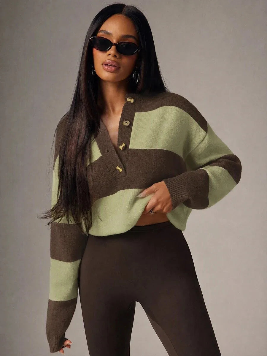 Oversized sweater met knopen