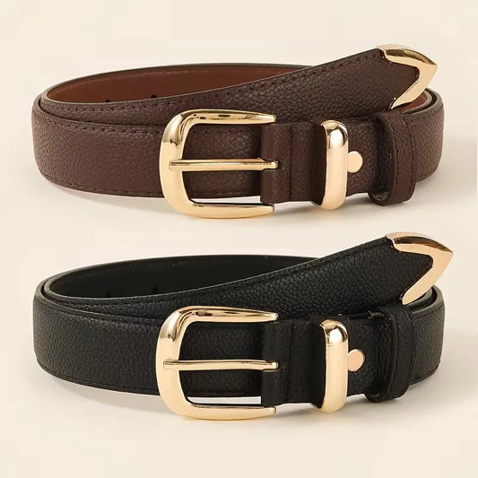 Smalle riem met gouden gesp