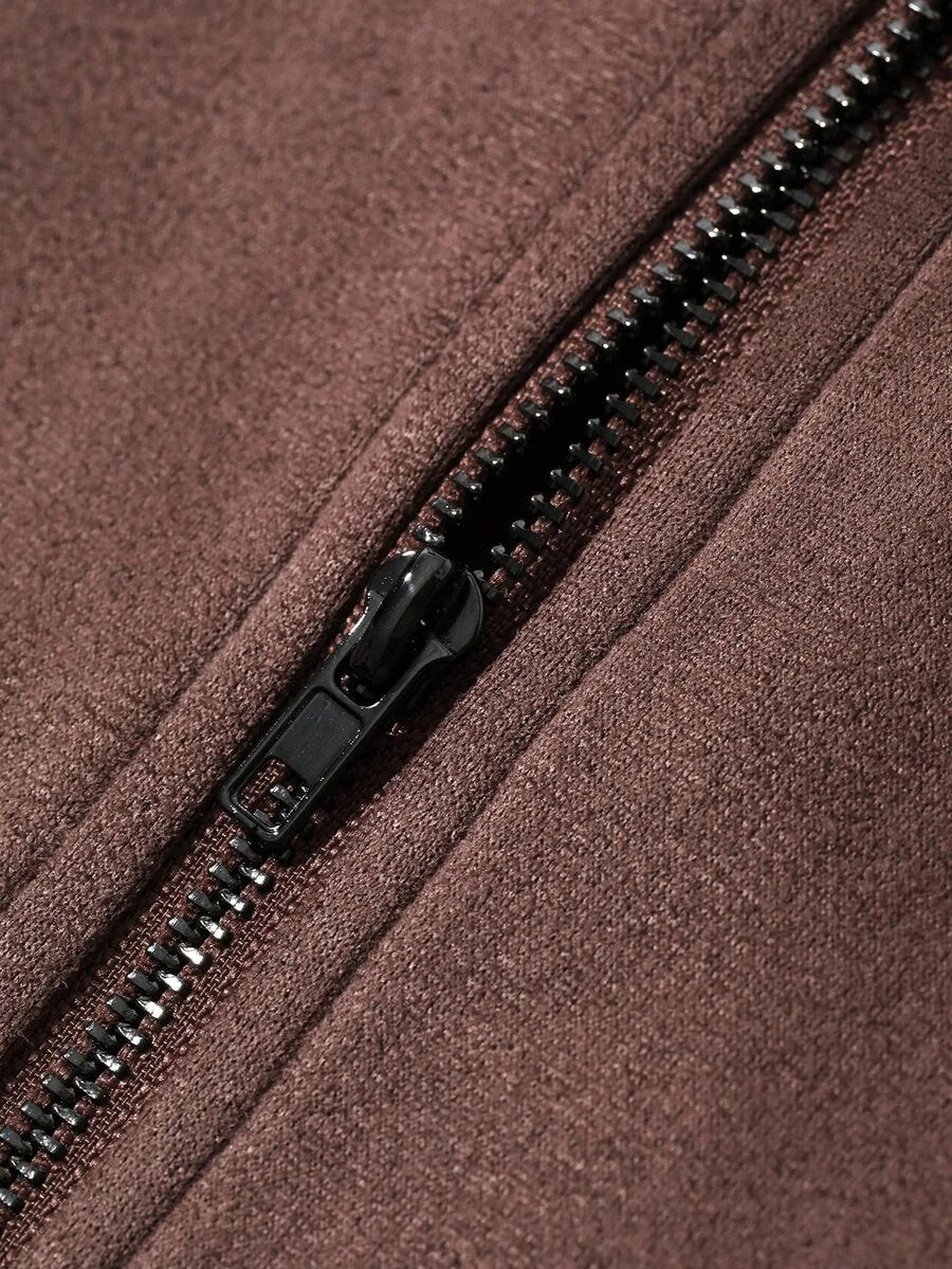 Bomberjack van bruin suede