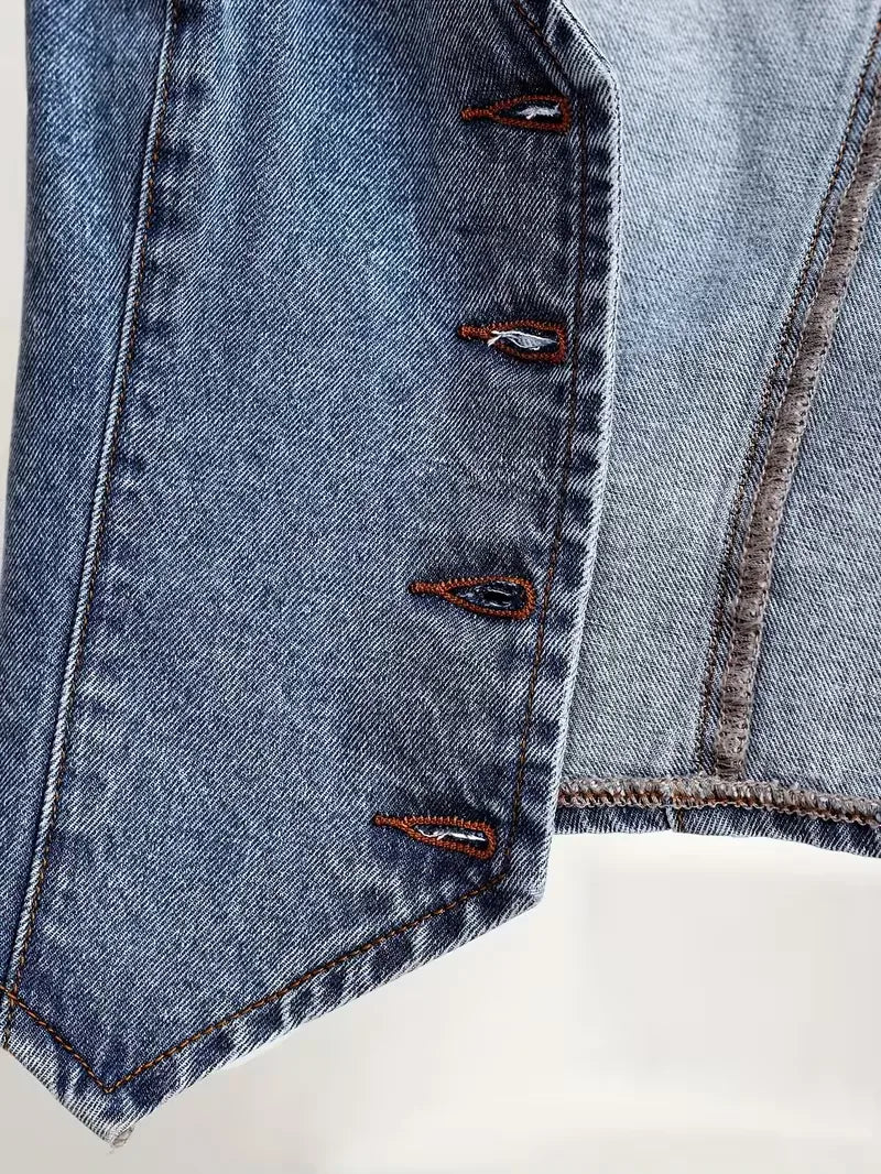 Gilet met V-hals en puntige zoom